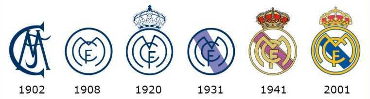 تغییرات لوگوی رئال مادرید در طول سال ها