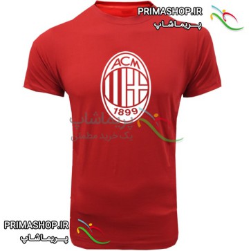 لباس آث میلان قرمز طرح لوگو بزرگ | تیشرت آستین کوتاه