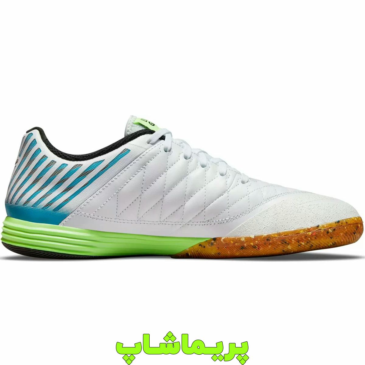 کفش فوتسال نایک تمپو لونار گتو2 آبی سفید اورجینال -Nike-LunargatoII -IC-BlueWhite