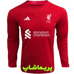 لباس هواداری لیورپول قرمز با اسپانسر | تیشرت آستین بلند