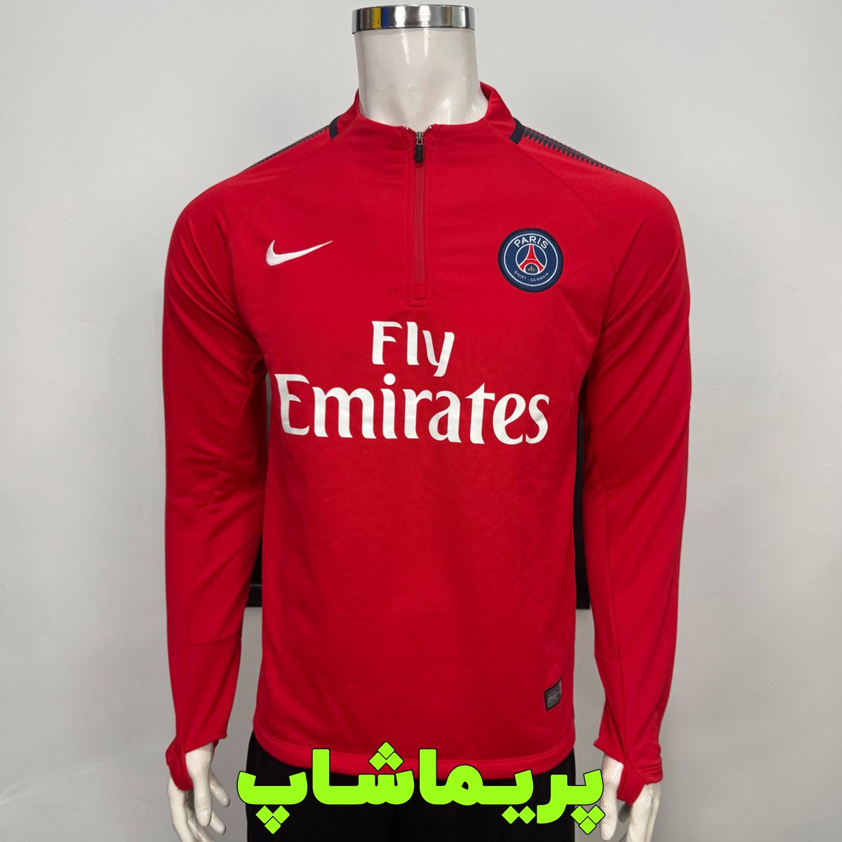 سویشرت نیم زیپ پاریس قرمز سویشرت شنیم زیپ پاریس قرمز