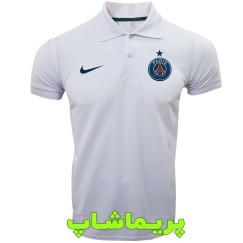 پولوشرت پاریس سن ژرمن سفید یقه دار دو دکمه 