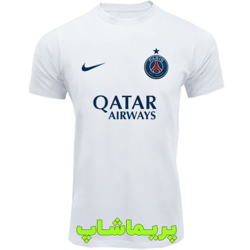 لباس هواداری پاریس سن ژرمن سفید با  اسپانسر | تیشرت آستین کوتاه