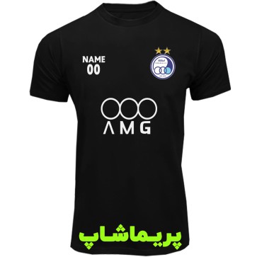 تیشرت استقلال آستین کوتاه مشکی با اسپانسر و نام دلخواه