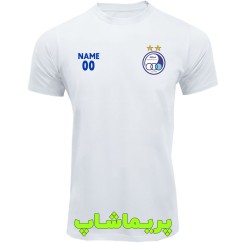 تیشرت استقلال آستین کوتاه سفید با نام دلخواه 