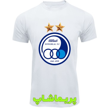 لباس لوگو بزرگ رنگی استقلال آستین کوتاه سفید