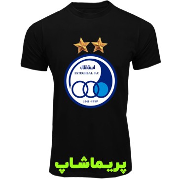 لباس لوگو بزرگ رنگی استقلال آستین کوتاه مشکی