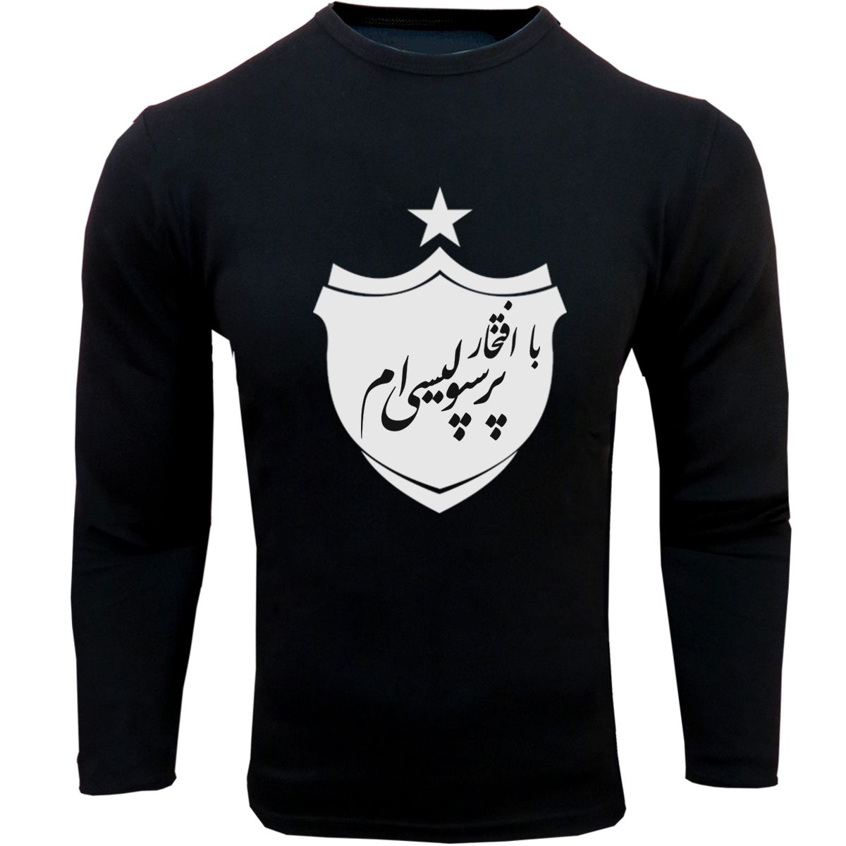 تیشرت پرسپولیس آستین بلند مشکی لوگو بزرگ تیشرت پرسپولیس آستین بلند مشکی لوگو بزرگ