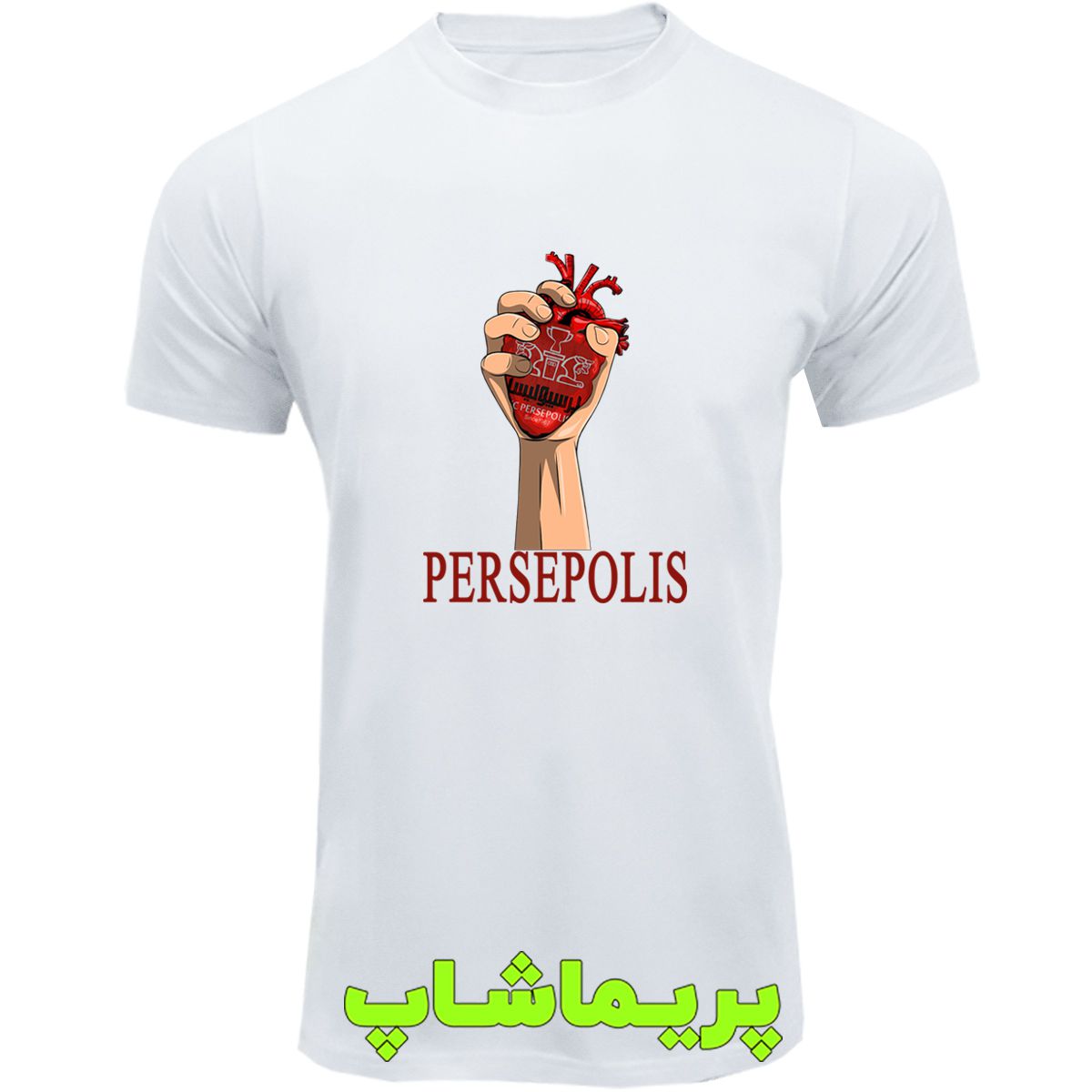 لباس قلب پرسپولیسی آستین کوتاه سفید لباس قلب پرسپولیسی آستین کوتاه سفید