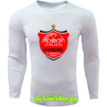 لباس لوگو بزرگ رنگی پرسپولیس آستین بلند سفید
