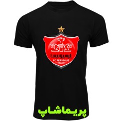 لباس لوگو بزرگ رنگی پرسپولیس آستین کوتاه مشکی 