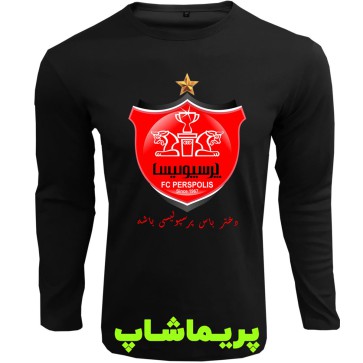 لباس پرسپولیس طرح لوگو دخترانه آستین بلند مشکی