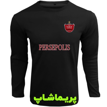 تیشرت پرسپولیس آستین بلند مشکی با اسپانسر