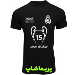 تیشرت 15قهرمانی رئال مادرید مشکی 