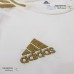ست پیراهن شورت بچه گانه اول رئال مادرید با زمینه سفید و اسپانسر و مارک آدیداس طلایی