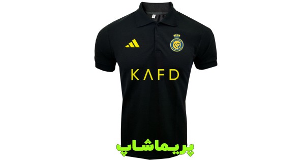 پولوشرت النصر مشکی همراه با طرح اسپانسر