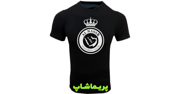 تیشرت النصر آستین کوتاه مشکی طرح لوگو بزرگ