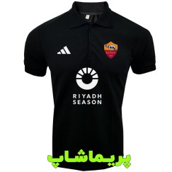 پولوشرت رم مشکی دو دکمه یقه دار 