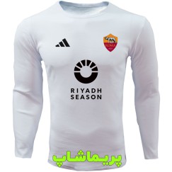 لباس هواداری رم سفید با اسپانسر | تیشرت آستین بلند