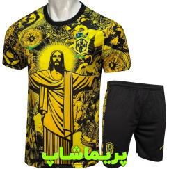 کیت طرح مسیح برزیل 2025 زرد 