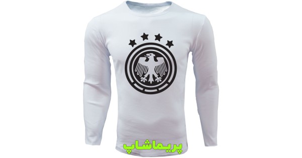تیشرت هواداری تیم ملی آلمان، طرح لوگو بزرگ، آستین بلند، رنگ سفید