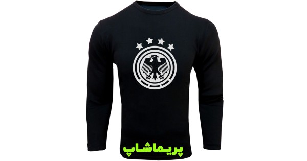 تیشرت هواداری آلمان مشکی طرح لوگو بزرگ آستین بلند