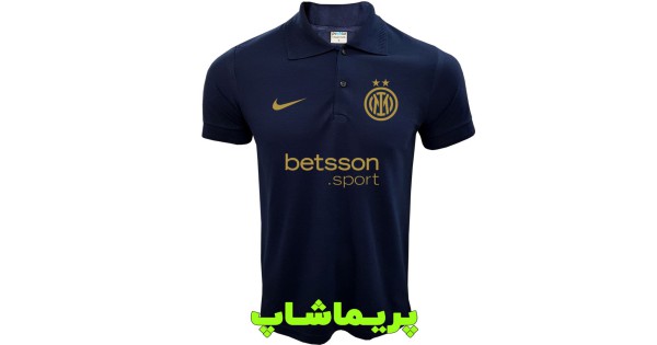 خرید پولوشرت اینترمیلان سورمه ای با اسپانسر