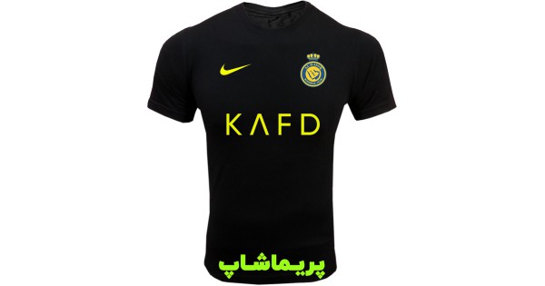 تیشرت النصر آستین کوتاه مشکی با اسپانسر