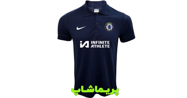 پولوشرت ورزشی چلسی سرمه ای با چاپ اسپانسر