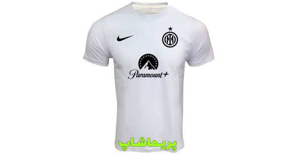 خرید تیشرت هواداری اینترمیلان سفید  با اسپانسر آستین کوتاه