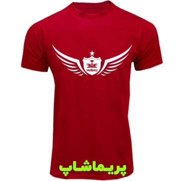 تیشرت پرسپولیس آستین کوتاه قرمز طرح پرواز