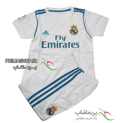 پیراهن شورت بچه گانه رئال مادرید سفید اورجینال تایلندی 17/18