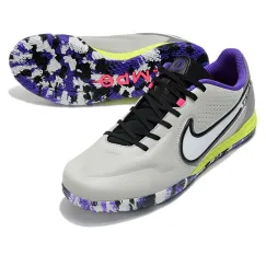 کفش فوتسال نایک تمپو لجند 9 طوسی آبی-Nike-Tiempo-Legend9-IC-Grey 