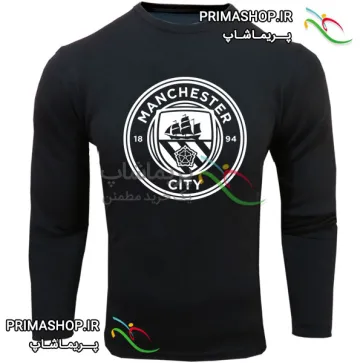 لباس منچسترسیتی مشکی طرح لوگو بزرگ | تیشرت آستین بلند
