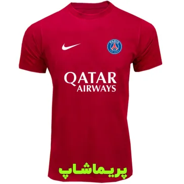 لباس هواداری پاریس سن ژرمن قرمز با  اسپانسر | تیشرت آستین کوتاه