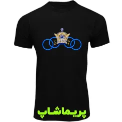 لباس طرح تاج رنگی استقلال آستین کوتاه مشکی 