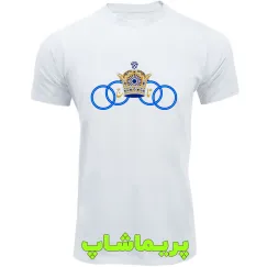 لباس طرح تاج رنگی استقلال آستین کوتاه سفید 