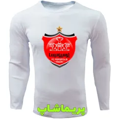 لباس لوگو بزرگ رنگی پرسپولیس آستین بلند سفید