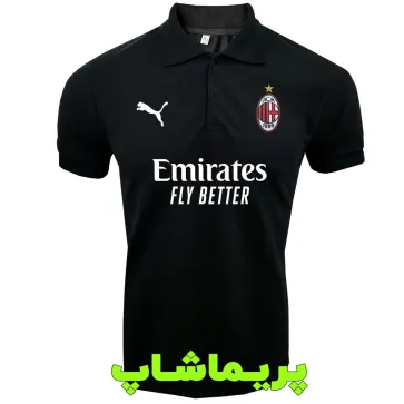پولوشرت آث میلان مشکی با اسپانسر | تیشرت هتلی