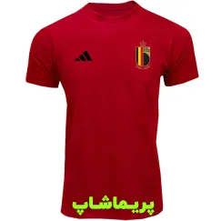 لباس هواداری بلژیک قرمز یقه گرد آستین کوتاه 