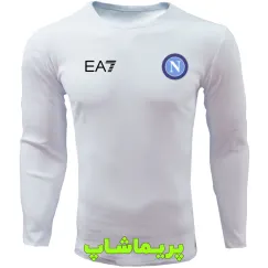 لباس هواداری ناپولی سفید یقه گرد آستین بلند 